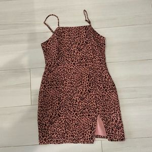 Superdown Pink cheetah-like dress